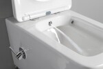 SAPHO - PORTO CLEANWASH závesná WC misa Rimless, integrovaná batéria a bidetová spŕška 36x52cm, biela PZ102RX