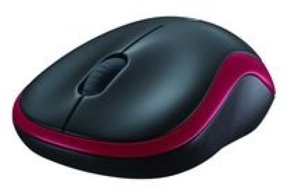 Logitech myš Wireless Mouse M185 / optická / 3 tlačidlá / červená-čierna (910-002237)