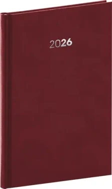 NOTIQUE Týždenný diár Balakon 2026, bordó, 15 x 21 cm (PGD-TA5BA-6127)