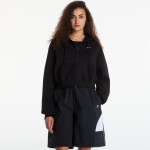 Mikina Nike Studio Fleece Medium Weight Women's Oversized Full-Zip Cropped Hoodie Total Black/ Sail XS