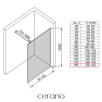CERANO - Sprchová zástena Walk-in Onyx Round Ľ/P - 8 mm - guľatá vzpera - čierna matná, transparentné sklo - 160x200 CER-426379