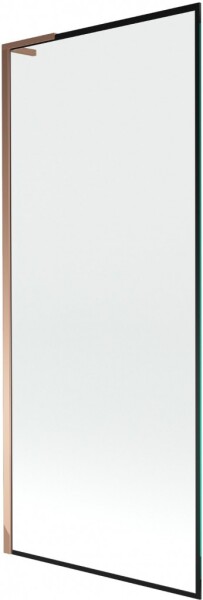 MEXEN/S - Next L vaňová zástena FIX 80 x 150, čierna vzor, ružové zlato 895-080-000-03-70-60