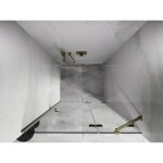 MEXEN/S - Lunar sprchové dvere krídlové pravé 70, transparent, zlatá kartáčovaná 834-070-000-55-00-P