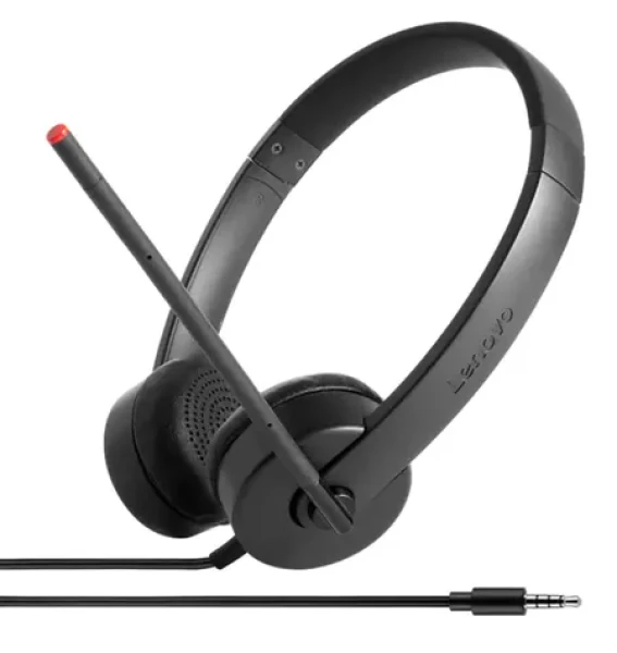 Lenovo Essential čierna / Slúchadlá s mikrofónom / Jack 3.5 mm / Stereo (4XD0K25030)