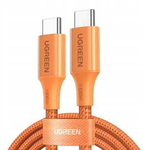 Ugreen L502 oranžová / Nabíjací kábel USB-C - USB-C / PD / 5A / 1m (95493)