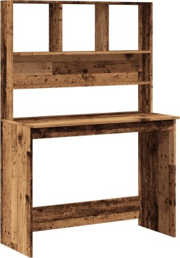 VidaXL Biurko z półkami, farba postarzanego dreva, 102x45x148 cm
