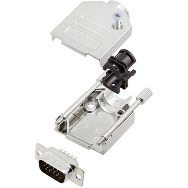 TRU COMPONENTS TCDTZK09HDP15K 7709036 sada D-SUB kolíkové lišty 180 ° Pólov: 15 spájkovaný 1 ks; 7709036