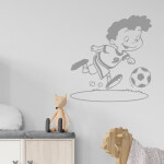 Veselá Stena Samolepka Chlapček futbalista Farba: oranžová, Veľkosť: 40 x 43 cm