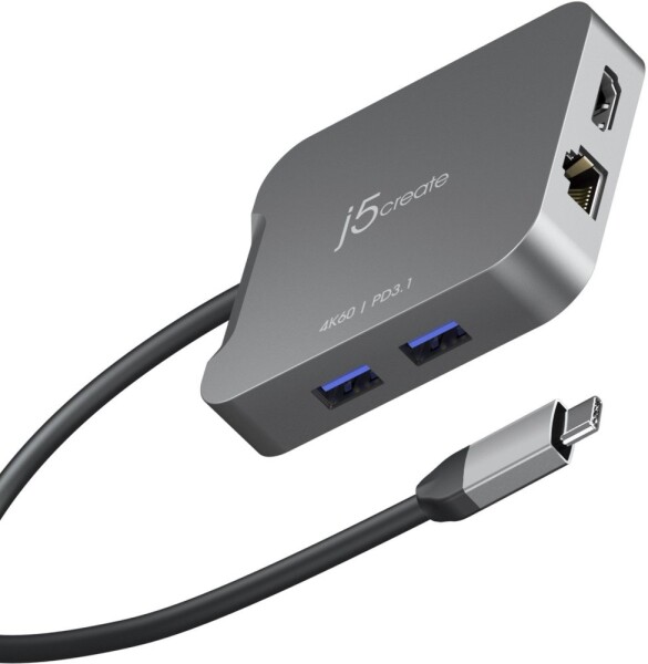 J5create j5create JCD3191-N stacja dokująca Przewodowa USB 3.2 Gen 2 (3.1 Gen 2) Type-C Sivý