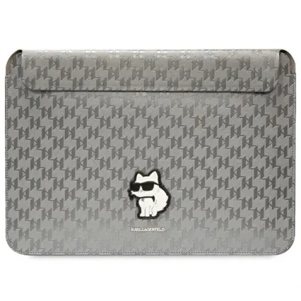 Karl Lagerfeld Puzdro Saffiano Monogram Choupette 14" strieborná / Puzdro na notebook (KLCS14SAKHPCG)
