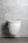 ISVEA - INFINITY CLEANWASH závesná WC misa, integrovaný ventil a bidetová spŕška, Rimless, 36,5x53cm, biela 10NFS1001I