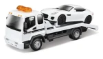 Bburago STREET FIRE Odťahové vozidlo Flatbed Tow Truck + Jaguar F-TYPE Coupé 1:43