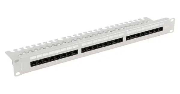 Lanberg 19" 24 portov / Patch panel / 1U / CAT5E / UTP / s organizérom (PPU5-1124-S)