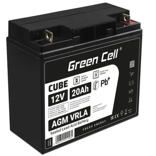 Green Cell VRLA AGM 12V | 6A | 20Ah (AGM10)
