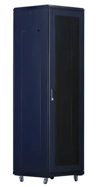 Xtendlan 42U/600x800 stojanový čierna / 19" rozvádzač / perforované dvere a chrbát (PER-42U-68-BLACK-S)