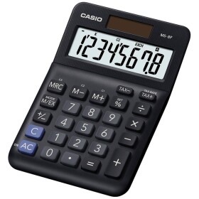Casio MS-8F stolná kalkulačka čierna Displej (počet miest): 8 na batérie, solárny pohon (š x v x h) 101 x 148.5 x 27.6 mm; MS-8F
