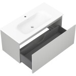 MEXEN/S - Orio kúpeľňová skrinka 100 cm s umývadlom Vela, 1 šuplík, sivá mat/biela mat 91A10-10047-1-BF62-W23M01