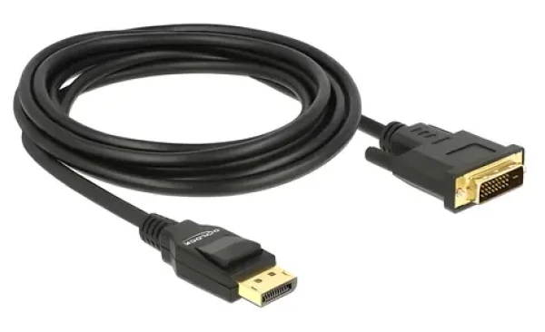 DeLock Kábel DisplayPort 1.2a (M) - DVI 24+1 (M) 3 m čierna / pasívna / 1920×1080 (85314)