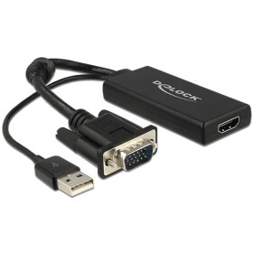 Delock Adaptér VGA gt; HDMI s audio / čierna (62668)