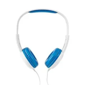 Nedis HPWD4200BU bielo-modrá / Slúchadlá s mikrofónom / 3.5 mm / 1.20 m / 82 dB (HPWD4200BU)