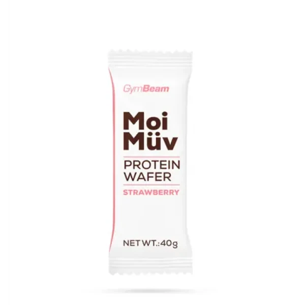 MoiMüv Protein Wafer - GymBeam (jahoda, 40 g) (69694-2-40g-strawberry)