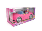 Mamido Mamido Bábika Sasha 29 cm, Autíčko Cabriolet ružové MT1612