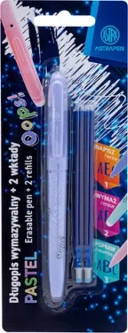 ASTRA OOPS! Gumovacie pero 0,6 mm + 2 náplne (mix, pastelové) (155732)