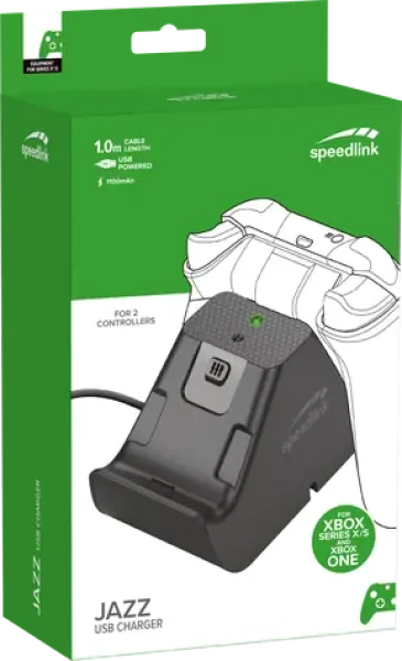 Speed Link SL-260002-BK JAZZ nabíjačka čierna / USB / pre Xbox Series X/S / 2x NiMH 1100mAh