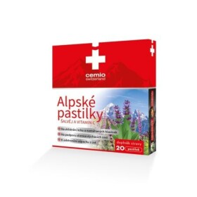 CEMIO Alpské pastilky šalvia a vitamín C 20 pastiliek ks