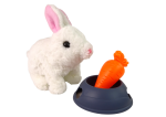 Mamido Interaktívny Plyšový Králiček Biely s Miskou Mrkvy