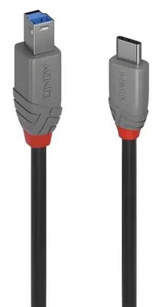 Lindy USB-C - USB-B 0,5 m čierna / Kábel / USB 3.2 Gen 1 (36665)