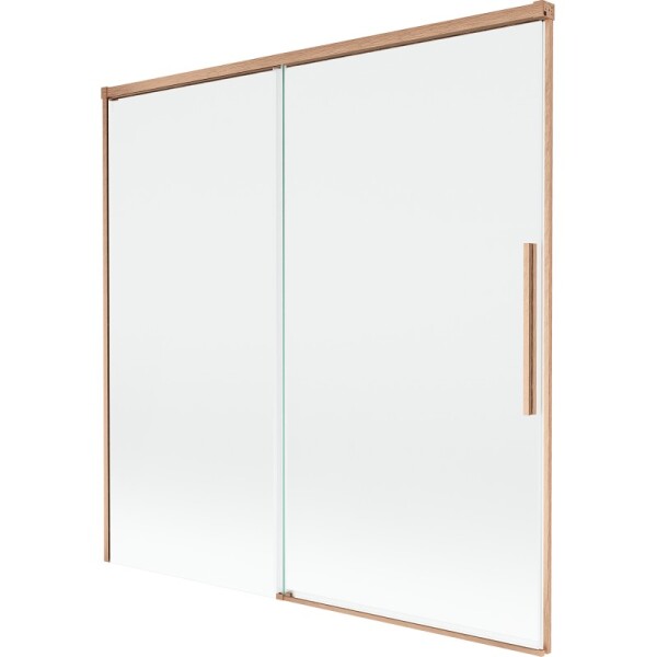 MEXEN/S - Rox vaňová zástena 2-krídlová posuvná 160 x 150, transparent, meď kartáčovaná 8C9-160-001-65-00