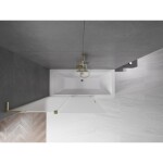 MEXEN/S - Velar L dvojkrídlová posuvná vaňová zástena 120 x 150, dekor, zlatá 896-120-003-31-50