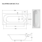 BESCO - Obdĺžniková vaňa intrige SLIM - Nožičky k vani - S nožičkami, Rozmer vane - 160 × 75 cm VANINTRICA160SL + OLVPINOZ