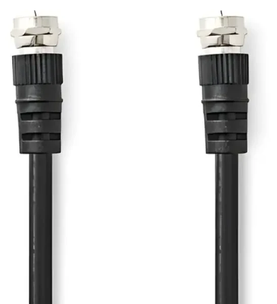Nedis satelitný anténny kábel F(M)-F(M) čierna / Kábel / 75 Ohm / 50 dB / dvojité tienenie / 1,5 m (CSGL41000BK15)