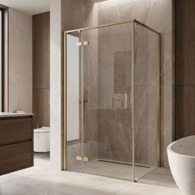 REA - Sprchovací kút Bruno 100x80 Brush Gold REA-K3601