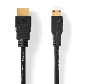 Nedis High Speed HDMI kábel s Ethernetom čierna / Kábel HDMI - HDMI Mini / 4K 30 Hz / 10,2 Gbps / 1,5 m (CVGL34500BK15)