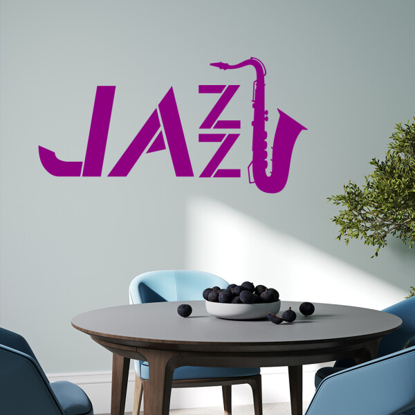 Veselá Stena Samolepka Jazz Farba: fialová, Veľkosť: 80 x 41 cm
