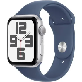 Apple Watch SE (2024) GPS 44mm Strieborné hliníkové telo - Denimový športový remienok M/L / 160-210 mm (MXER3QC/A)