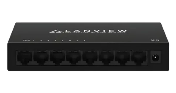 Lanview Switch Unmanaged 8 portov / Switch / 8x Gigabit Ethernet / 10/100/1000 Mbit/s (LVN-DESK-8PORT-1G)