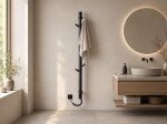 CERANO - Elektrický sušiak uterákov Ramus, s displejom - 160W - čierna štruktúrovaná matná - 1400x30 mm CER-683554