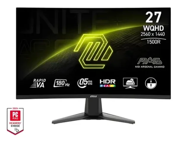 27" MSI MAG 27CQ6F čierna / WQHD / Rapid VA / 16:9 / 180Hz / 0,5ms / 300cd/m2 / 2x HDMI + DP / VESA (MAG 27CQ6F)