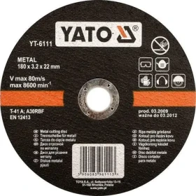 YATO Rezný kotúč na kov 115 mm / Rezný kotúč / Priemer 115 x 22 mm / Hrúbka 1,2 mm