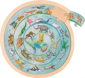 GOKI Drevené puzzle Zvierací kruh