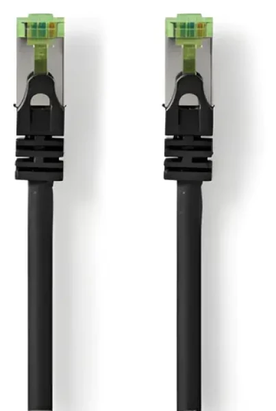 Nedis CAT7 10 m čierna / Sieťový kábel / S/FTP / RJ45 - RJ45 / LSZH (CCGP85420BK100)