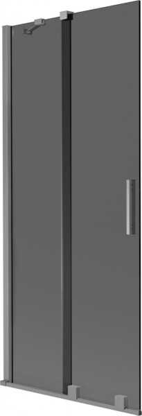 MEXEN/S - Velár dvojkrídlová posuvná vaňová zástena 85 x 150, grafit, grafit metal 896-085-000-41-95