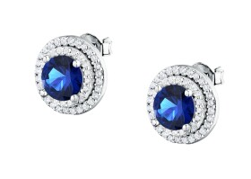 Morellato Elegantné strieborné náušnice s modrým zirkónom Tesori SAIW274