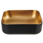 INVENA - Umývadlo na dosku MALAGA TREND 39 cm, štvorcové čierna zlatá CE-39-017-C