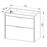 Mereo Vigo, kúpeľňová skrinka s keramickým umývadlom 81 cm, biela CN312