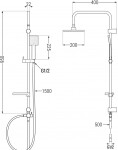 MEXEN/S - X45 chróm sprchový stĺp 798454591-00